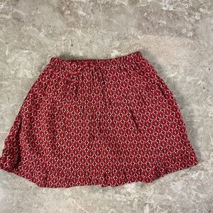 Zara Red Boho Print Skort Size 10